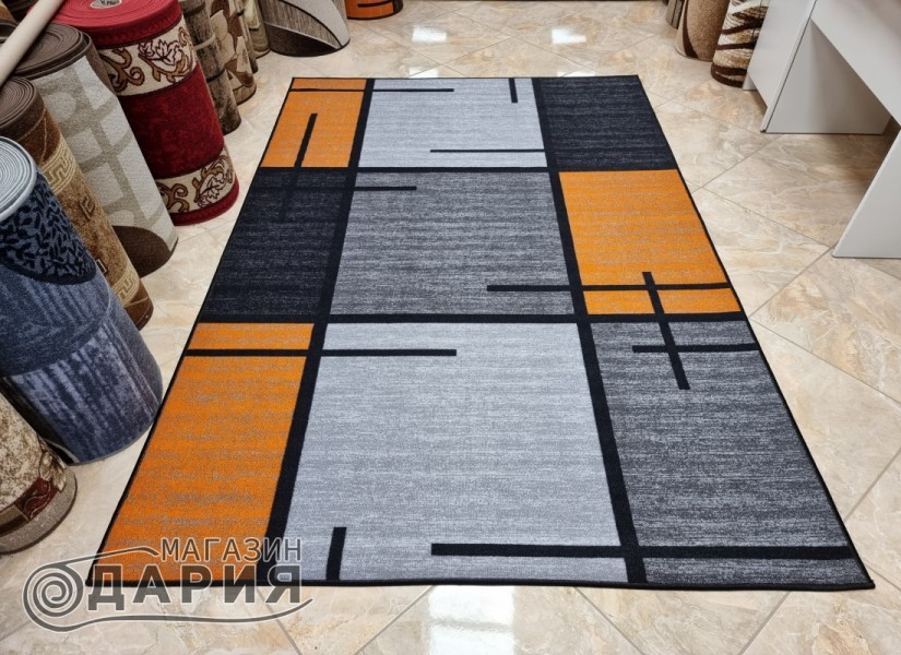 Мокетен килим ERIKA 8010 grey/orange